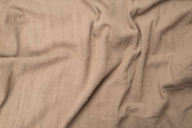 Pamuk bej kumaş desenli. Üst görünüm. 