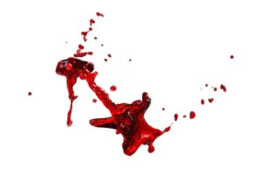 Beyaz arkaplanda kırmızı sıçramalar. 