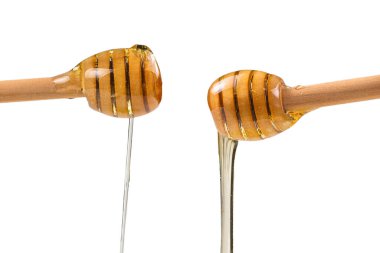 Kadın eli ballı Dipper. Metin veya tasarım için boşluk. 