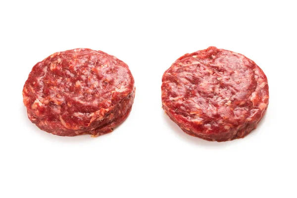 Rohes Hackfleisch Isoliert Auf Weißem Hintergrund — Stockfoto