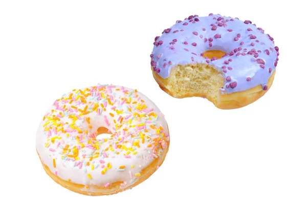 Zoete Smakelijke Donut Geïsoleerd Wit — Stockfoto