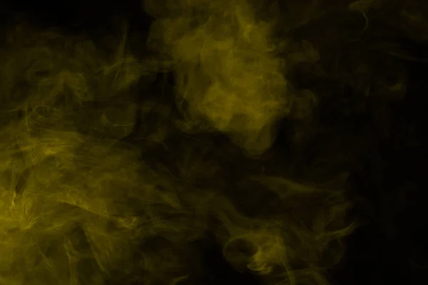 Yellow Steam Black Background Copy Space — Stock Photo, Image