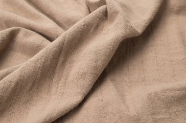 Pamuk bej kumaş desenli. Üst görünüm. 