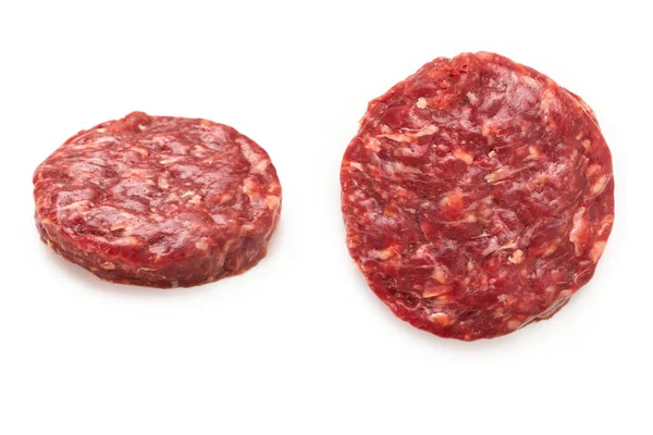 Rohes Hackfleisch Isoliert Auf Weißem Hintergrund — Stockfoto