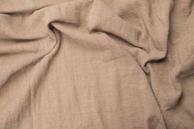 Pamuk bej kumaş desenli. Üst görünüm. 