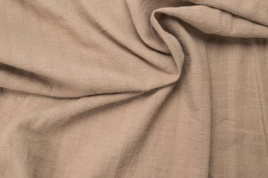 Pamuk bej kumaş desenli. Üst görünüm. 