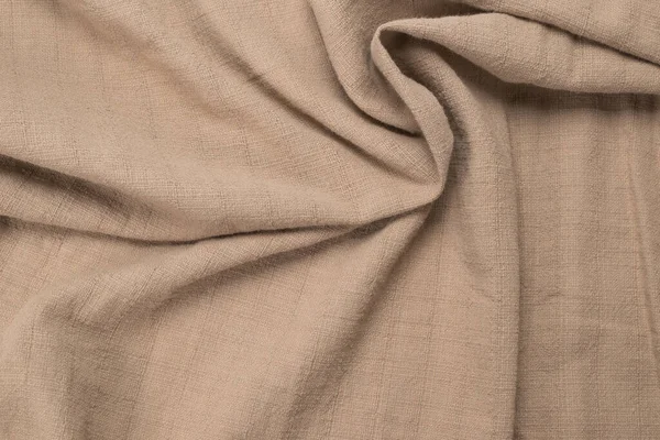 Pamuk bej kumaş desenli. Üst görünüm. 