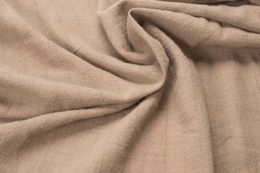 Pamuk bej kumaş desenli. Üst görünüm. 