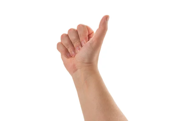 Man Hand Geïsoleerd Witte Achtergrond Symbool — Stockfoto
