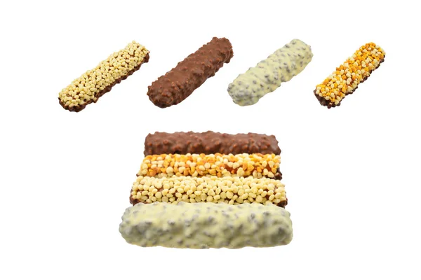 Chocolate Bar Nuts Isolated White Background — Stock Photo, Image