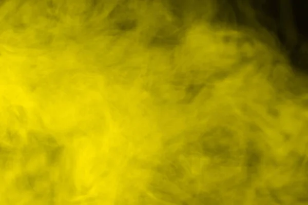 Vapor Amarelo Sobre Fundo Preto Espaço Cópia — Fotografia de Stock