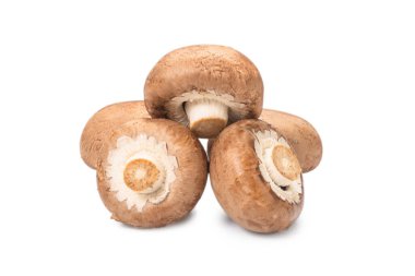 Beyaz arka planda izole edilmiş lezzetli mantar..