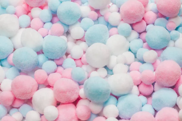 White Pink Blue Soft Pompons Background — Stock Photo, Image