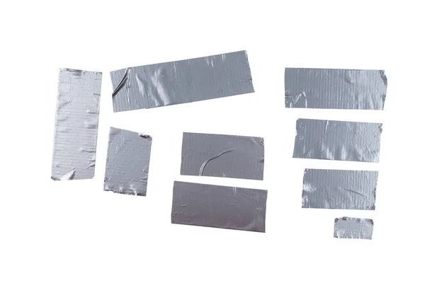 Серебряные Кусочки Скотча Изолированы Белом Фоне Вид Сверху — стоковое фото