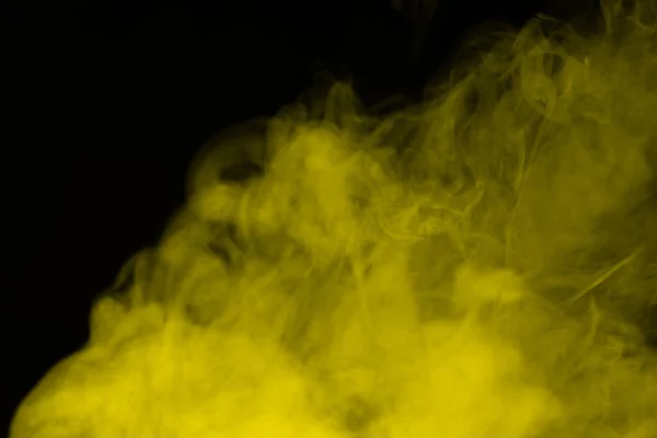 Vapeur Jaune Sur Fond Noir Espace Copie — Photo