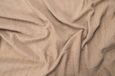 Pamuk bej kumaş desenli. Üst görünüm. 