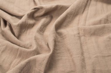 Pamuk bej kumaş desenli. Üst görünüm. 