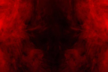 Siyah arka planda kırmızı buhar. Boşluğu kopyala.