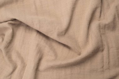 Pamuk bej kumaş desenli. Üst görünüm. 