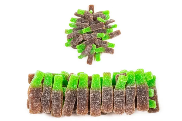 Bonbons Gommeux Verts Vue Dessus Bonbons Gelée — Photo