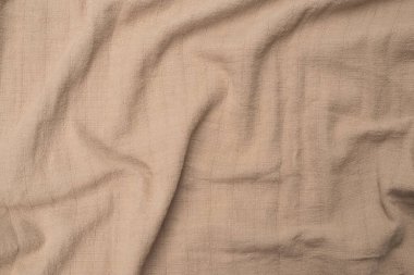 Pamuk bej kumaş desenli. Üst görünüm. 