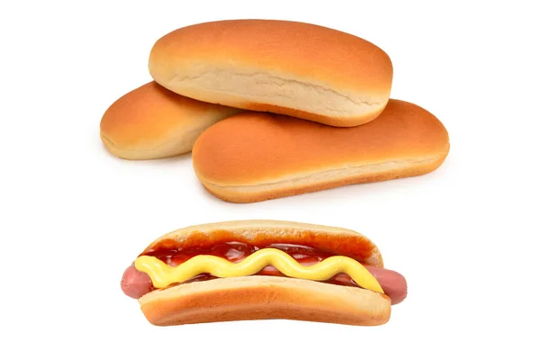 Hot Dog Bread Isolated White Background — Stock Photo, Image