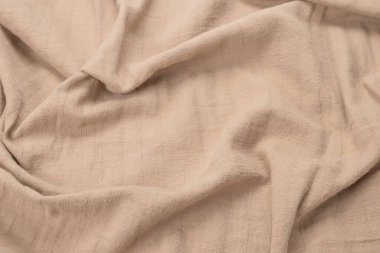 Pamuk bej kumaş desenli. Üst görünüm. 