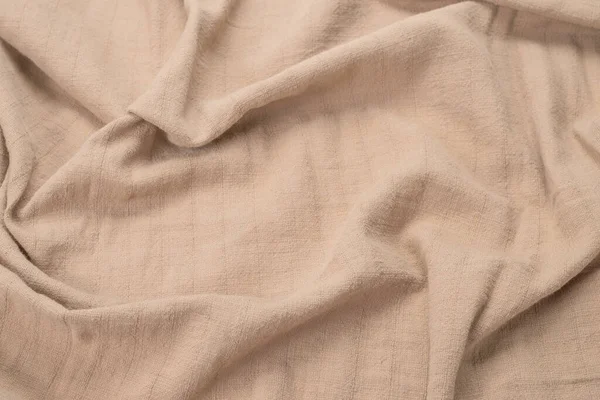 Pamuk bej kumaş desenli. Üst görünüm. 