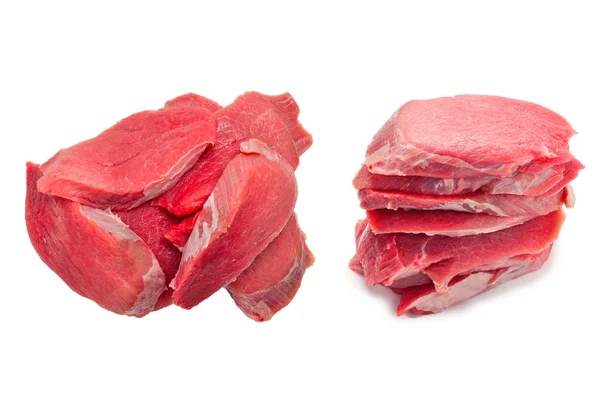 Kalbfleisch Roh Isoliert Auf Weißem Hintergrund — Stockfoto
