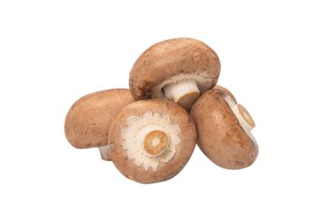 Beyaz arka planda izole edilmiş lezzetli mantar..