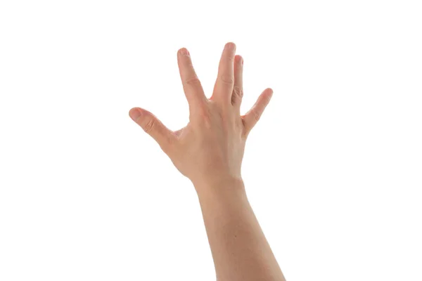 Αρσενικό Χέρι Απομονωμένο Λευκό Φόντο — Φωτογραφία Αρχείου