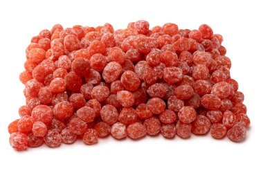 Kurutulmuş kumkat beyaz arka planda izole edilmiş. Üst görünüm.