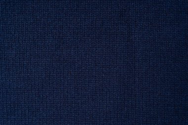 Arka plan olarak lacivert merino yün süveter dokusu. Üst görünüm. 
