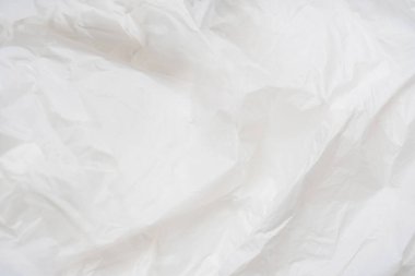 Arkaplan olarak plastik torba. Üst görünüm.