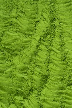 Kibrit çayı, arka plan olarak kibrit tozu. 