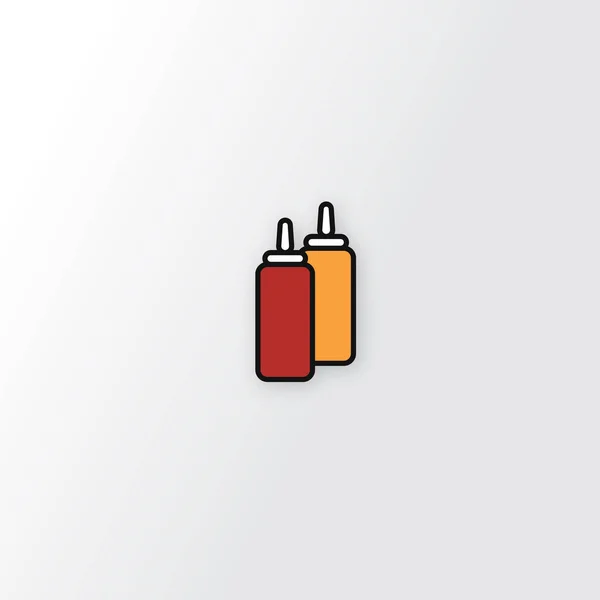 Ketchup Mustard Icon Flat Style Vector — Stock Vector