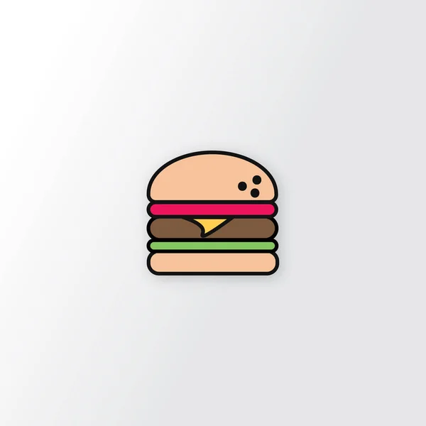 Wektor Burger Serem Mięsa Sałatki Białym Tle Smaczny Hamburger Fast — Wektor stockowy