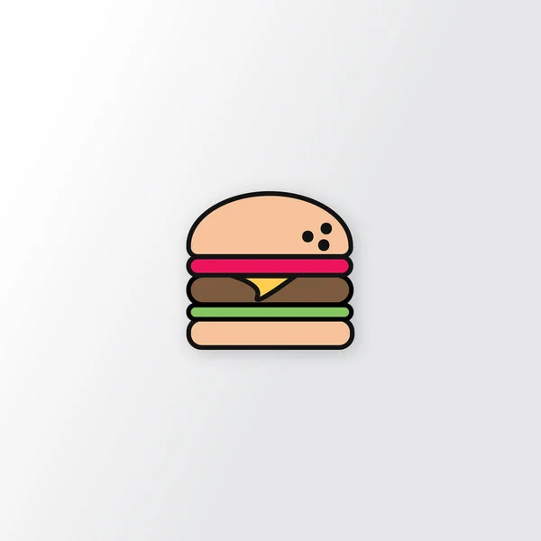 Hamburguesa Vectorial Con Queso Carne Ensalada Aislada Sobre Fondo Blanco — Vector de stock