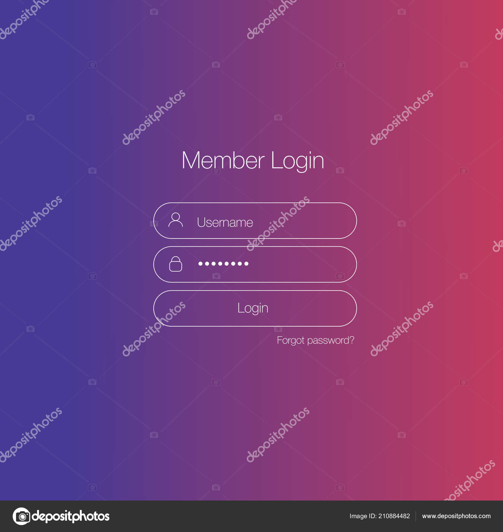 Login Form Menu Simple Line Icons Dark Gradient Background Website Stock  Vector Image by ©ritasav #210884482