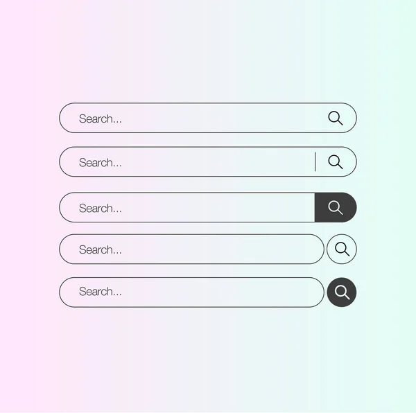 Suchleiste Vektor Element Design Satz Von Suchfeldern Vorlage Isoliert Auf — Stockvektor