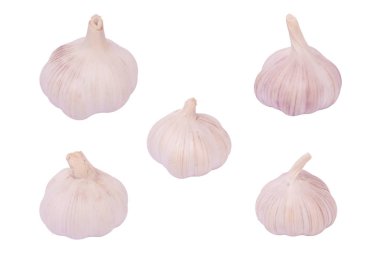 sarımsak izole üzerinde beyaz arka plan ayarlamak. 