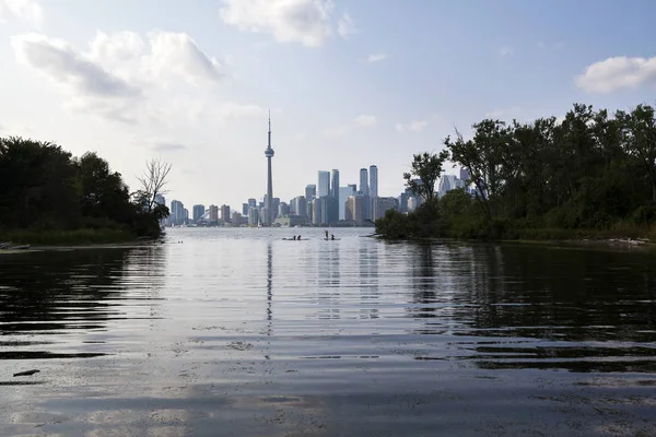 Hermosa Vista Ciudad Toronto Desde Isla — Foto de Stock