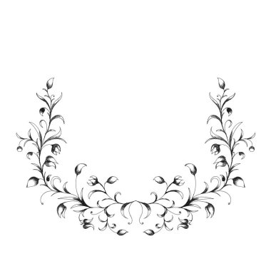 Kroki tarzı vektör çiçek öğeleri. 