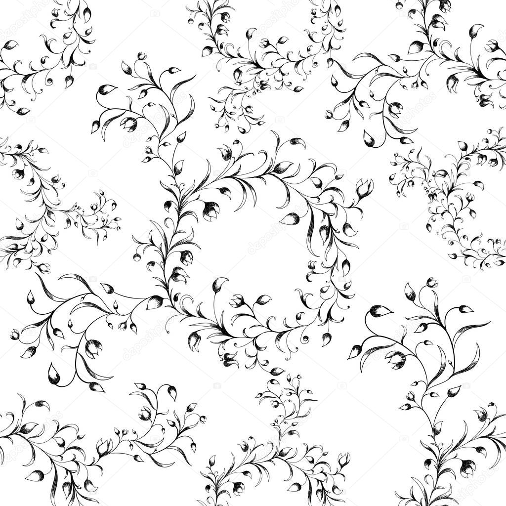 Floral pattern. Vector flower seamless background.