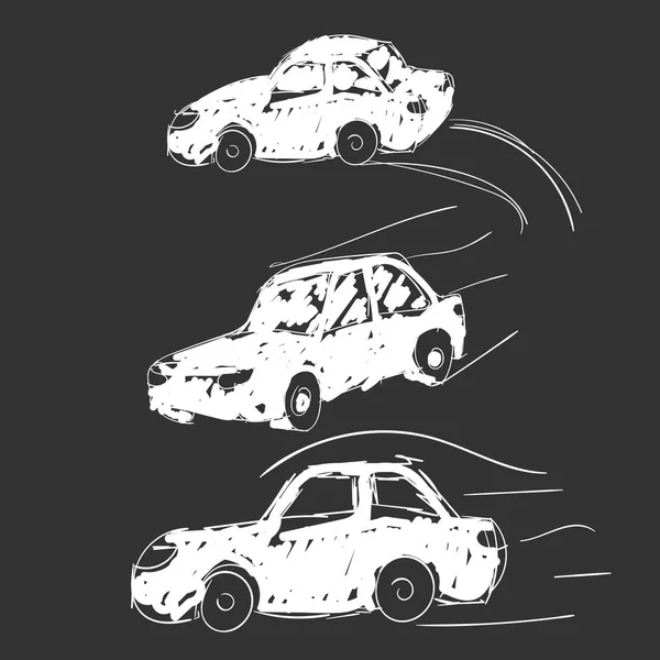 Coches, iconos listos. Transporte, transporte, concepto de vehículo. Ilustración vectorial — Vector de stock