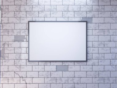 Metro istasyonunda medya şablon reklamları görüntülemek poster alay. 3D çizim, işleme