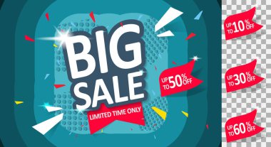 Büyük bir indirim var, Mega. Vektör çizim.