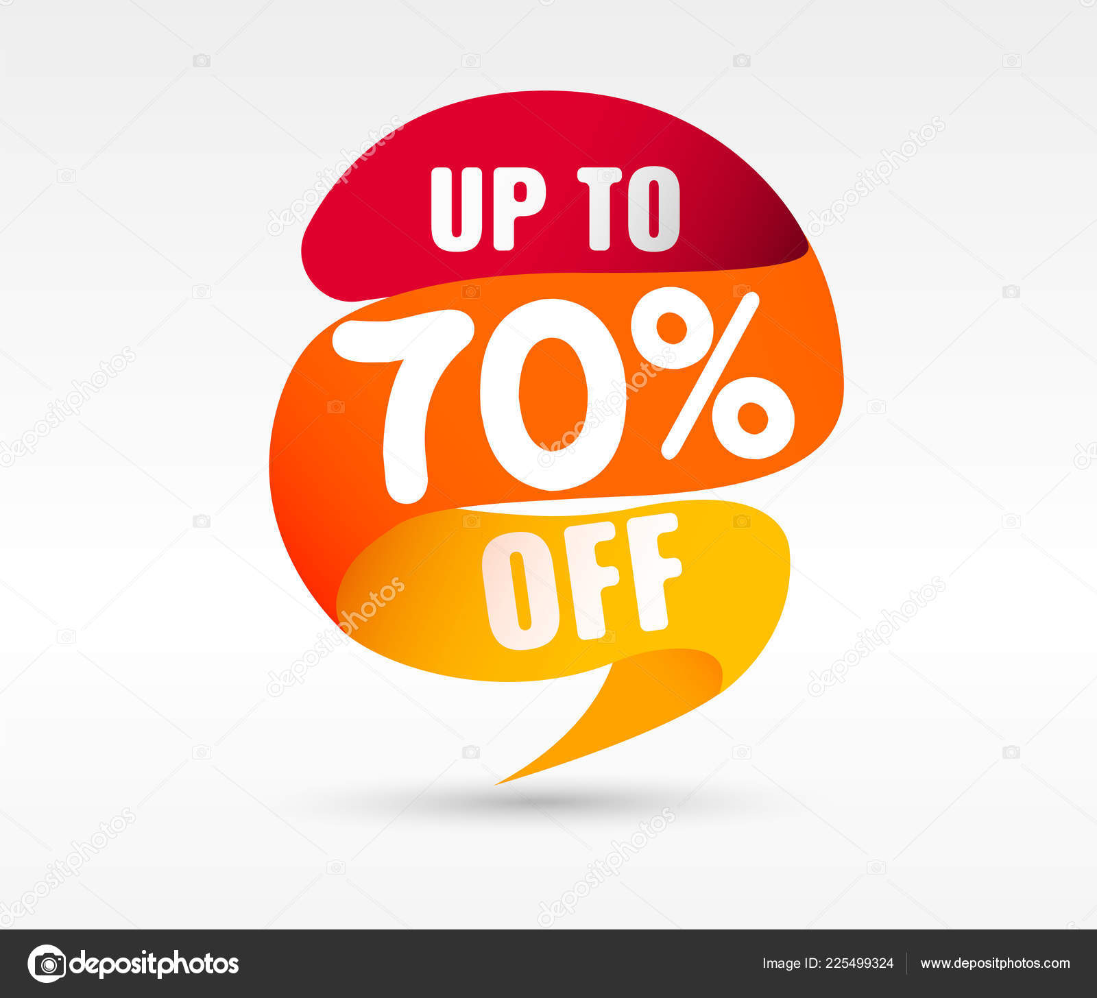 70 Off Discount Sticker Vector Illustration Stock Vector