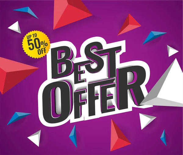 Best Offer 3D Text. vector illustration. — Stock Vector