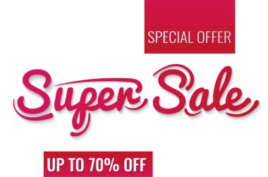 Satış banner şablon mor. Vektör çizim